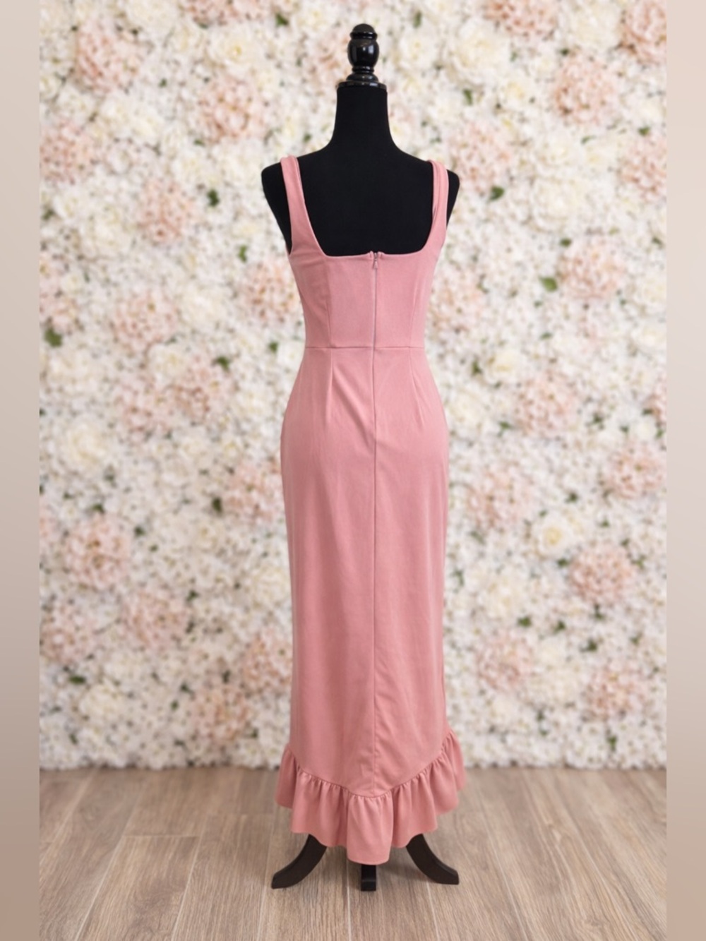 Immaculate Excellence Pink Sleeveless Ruffled Tulip Maxi Dress - Picture 2 of 3
